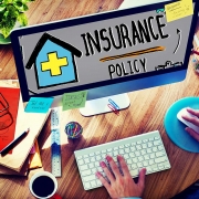 Computer showing Insurance Policy graphic