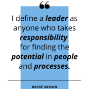 Brene Brown quote - I define a leader as...