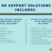 HR Support Solutions - Graphic showing what it incliudes